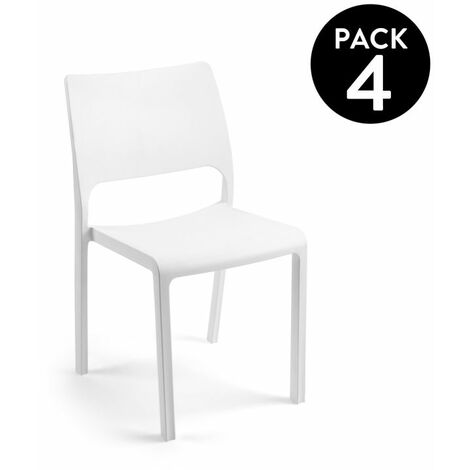 Pack 4 sillas de exterior Shine Blanco 58cm (ancho) x 82cm (alto)