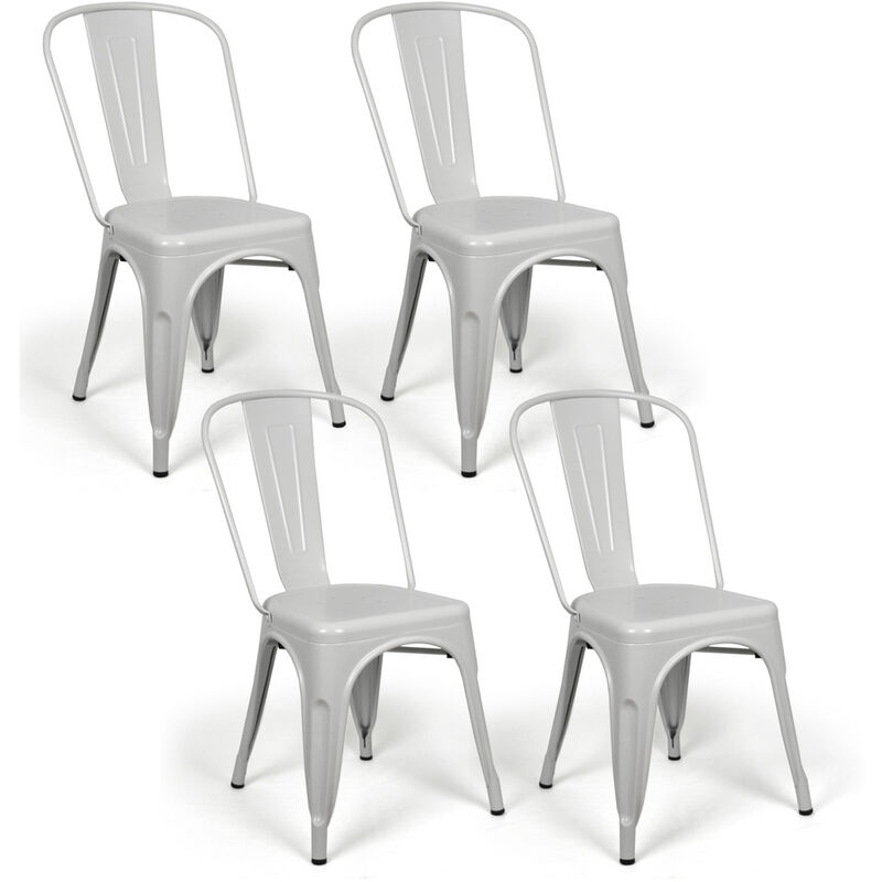 

Pack 4 sillas estilo industrial Tulio. Blanco. 46X52x85 cm.