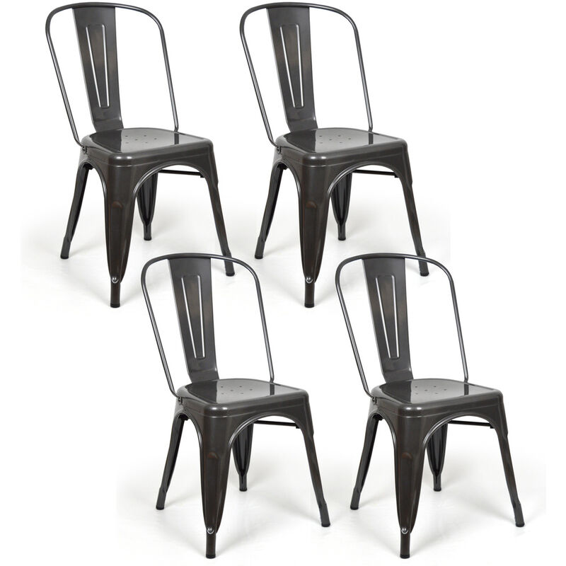 

Pack 4 sillas estilo industrial Tulio. GunMetal. 46X52x85 cm.