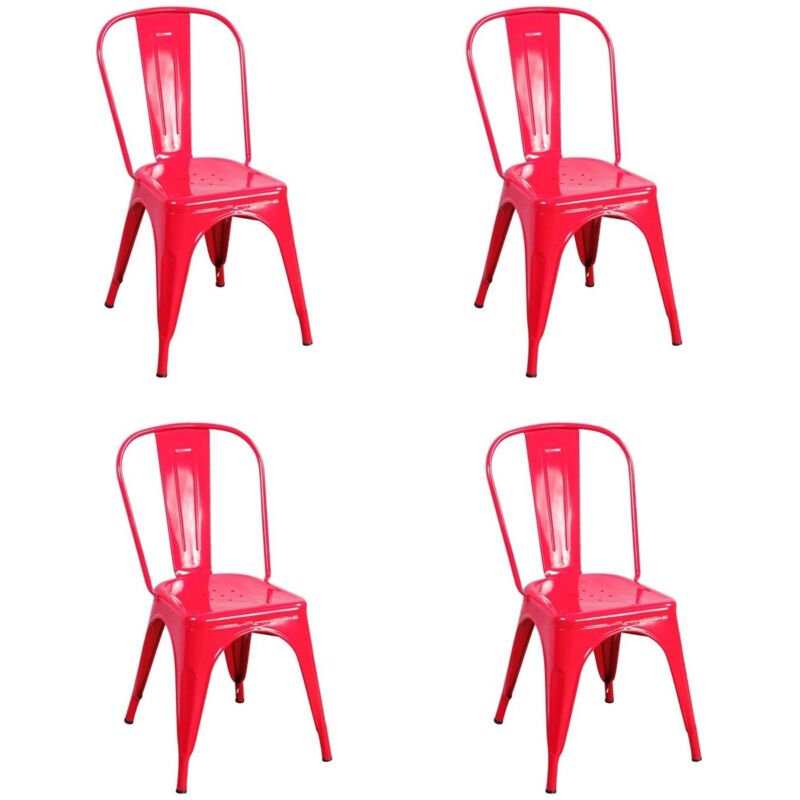 

Pack 4 Sillas Lank Réplica Roj Ancho: 48 Cm X Largo: 44 Cm X Alto: 84 Cm | 45 Cm