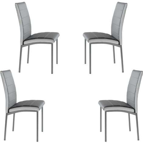 Pack 4 Sillas Meli de Comedor Salón Cocina Polipiel Modernas 92x54x45 cm