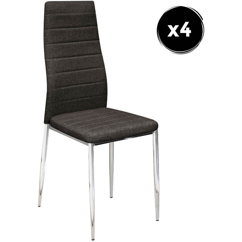 

Silla Comedor Pack de 4 Sillas de Comedor Mike Diseño Tapizado Tela 96x40x39 cm