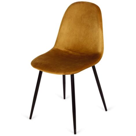 Pack 4 sillas modelo Córdoba tapizado Velvet Tela Dorado 43 cm(ancho) 86 cm(altura) 55 cm(fondo)