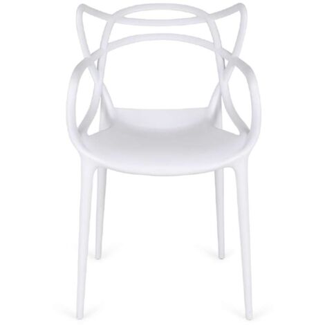 Pack 4 sillas polipropileno Concha color blanco, 51.5 cm(ancho ) 82.5 cm(altura) 57 cm(fondo)