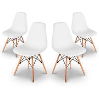 Pack 4 Sillas retro color Blanco de diseño nordico– McHaus
