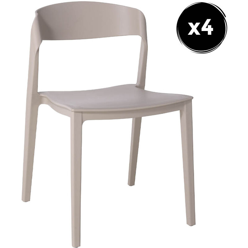 

Silla Comedor Pack de 4 Sillas de Comedor Ringo Diseño Minimalista 51x49x78 cm Vison