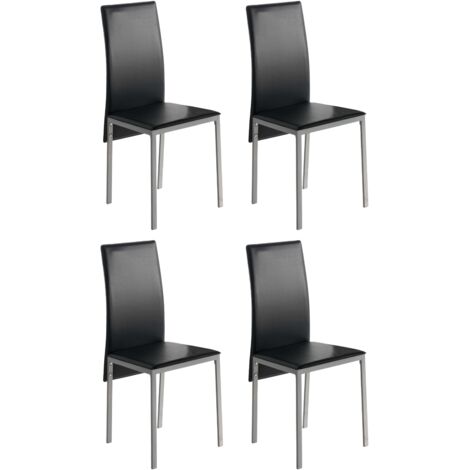 Pack 4 Sillas Salón Comedor Saona Estilo Moderno en Color Negro 97x51x42