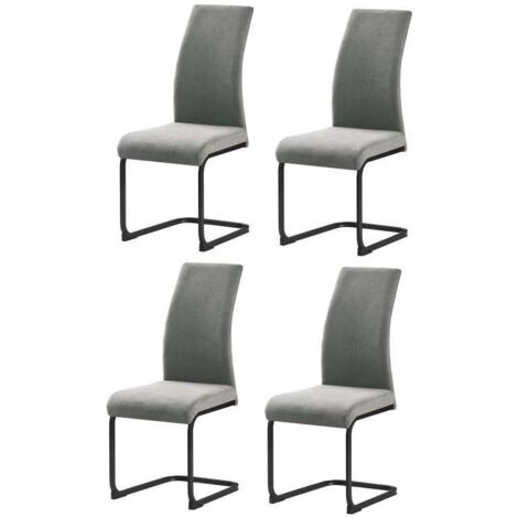 Pack 4 Sillas Salón Comedor Tacoma Estilo Contemporáneo Color Gris 43x100x45 cm