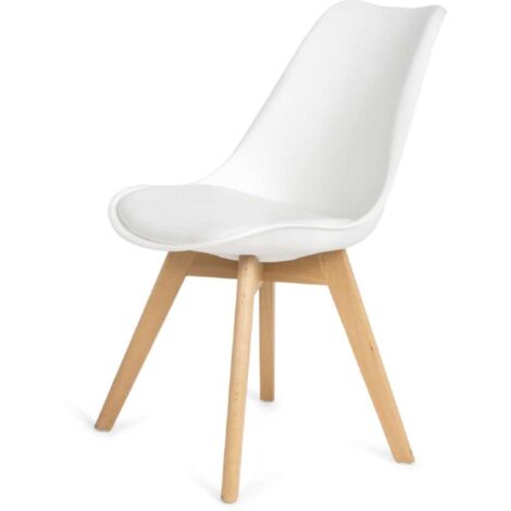 Pack 4 sillas Super Dereck en polipiel color blanco, 42 cm(ancho) 81 cm(altura) 46 cm(fondo)