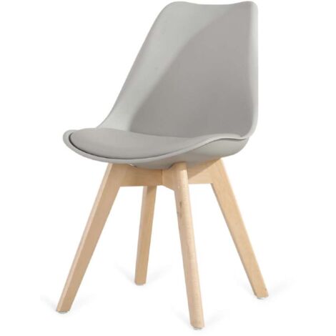 Pack 4 sillas Super Dereck en polipiel color gris. 42 cm(ancho) 81 cm(altura) 46 cm(fondo)