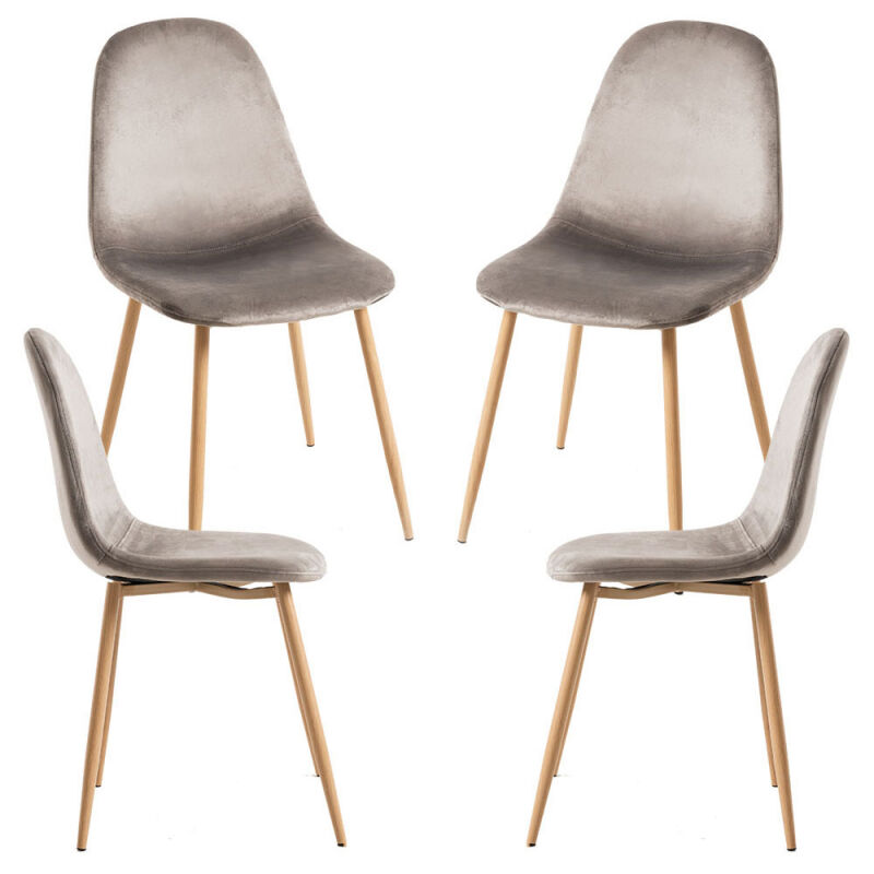 

Packs Sillas Comedor - Pack 4 Sillas Teok Terciopelo - Gris