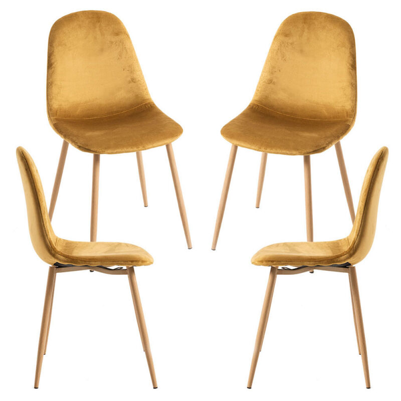 

Packs Sillas Comedor - Pack 4 Sillas Teok Terciopelo - Amarillo