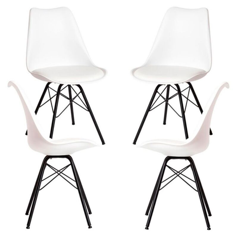 

Packs Sillas Comedor - Pack 4 Sillas Tilsen Metalizadas - Blanco