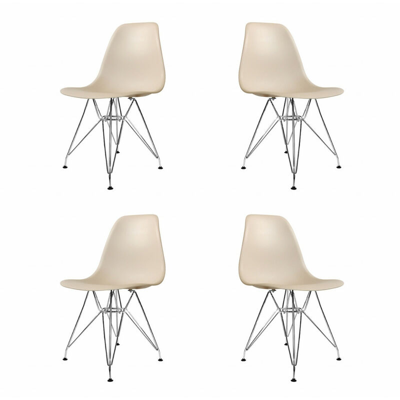 

Pack 4 Sillas Tower Chrome Are Ancho: 47 Cm X Largo: 52 Cm X Alto: 82 Cm. Altura