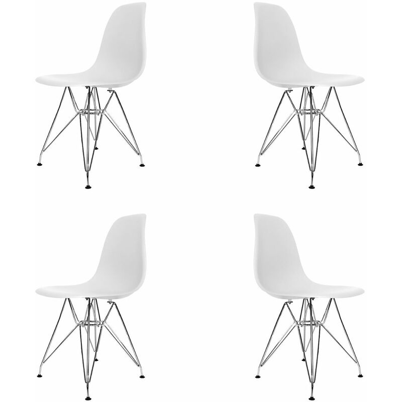 

Pack 4 Sillas Tower Chrome Bla Ancho: 47 Cm X Largo: 52 Cm X Alto: 82 Cm. Altura