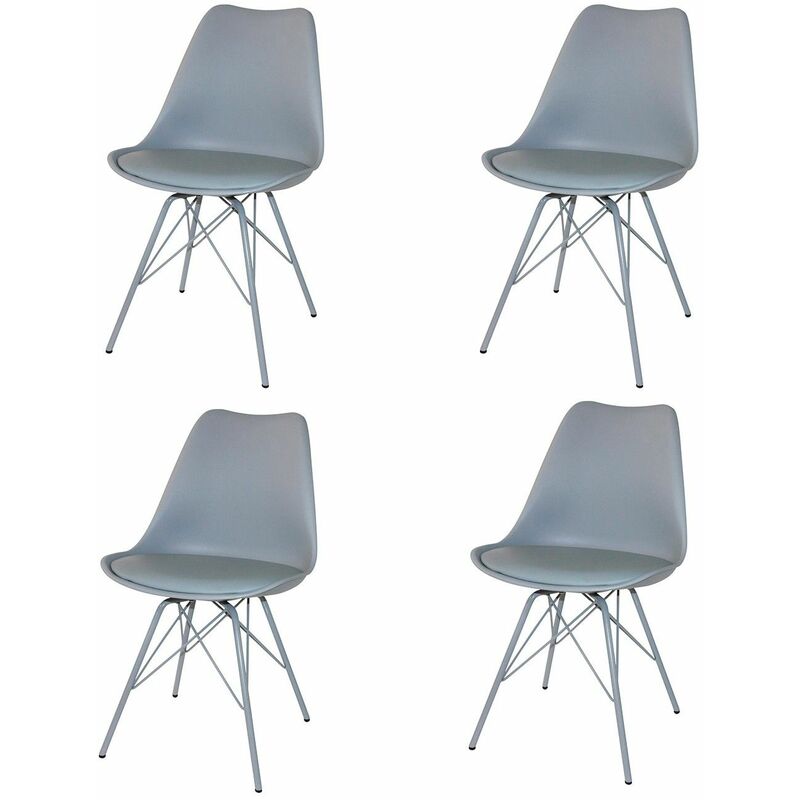 

Pack 4 Sillas Tower Métal Gri Ancho: 49 Cm X Largo: 50 Cm X Alto: 83 Cm