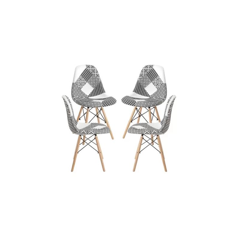 

Packs Sillas Comedor - Pack 4 Sillas Tower Patchwork - Patchwork blanco y negro