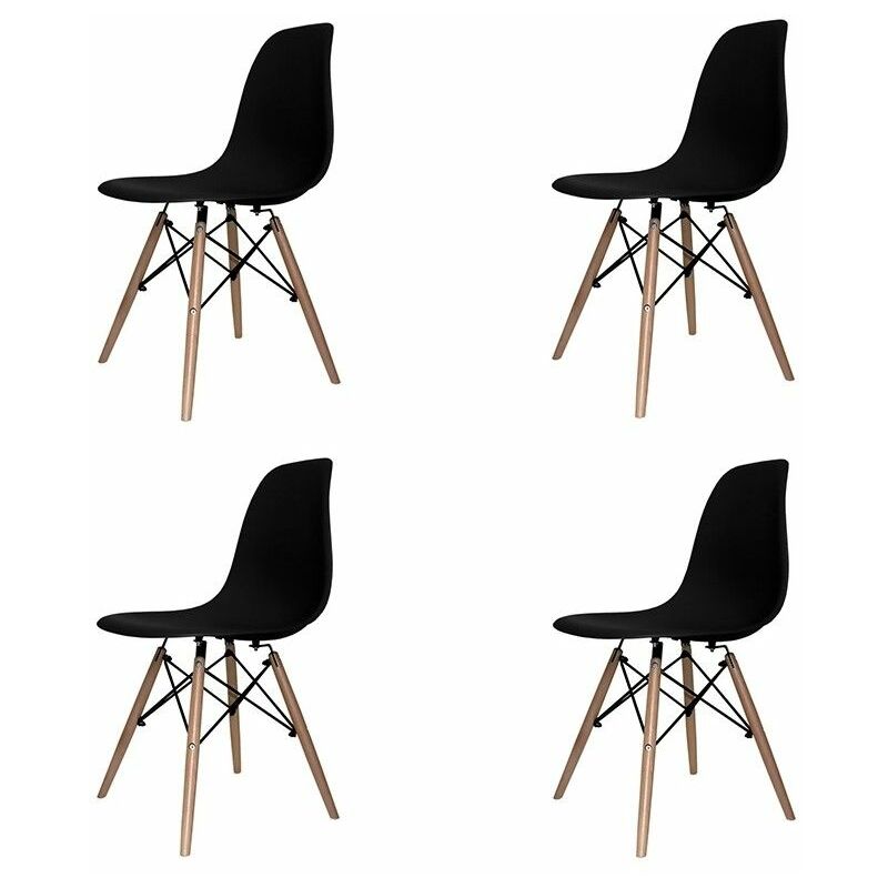 

Pack 4 Sillas Tower Wood Negra Ancho: 46,5 Cm X Largo: 50,5 Cm X Alto: 81 Cm | Al
