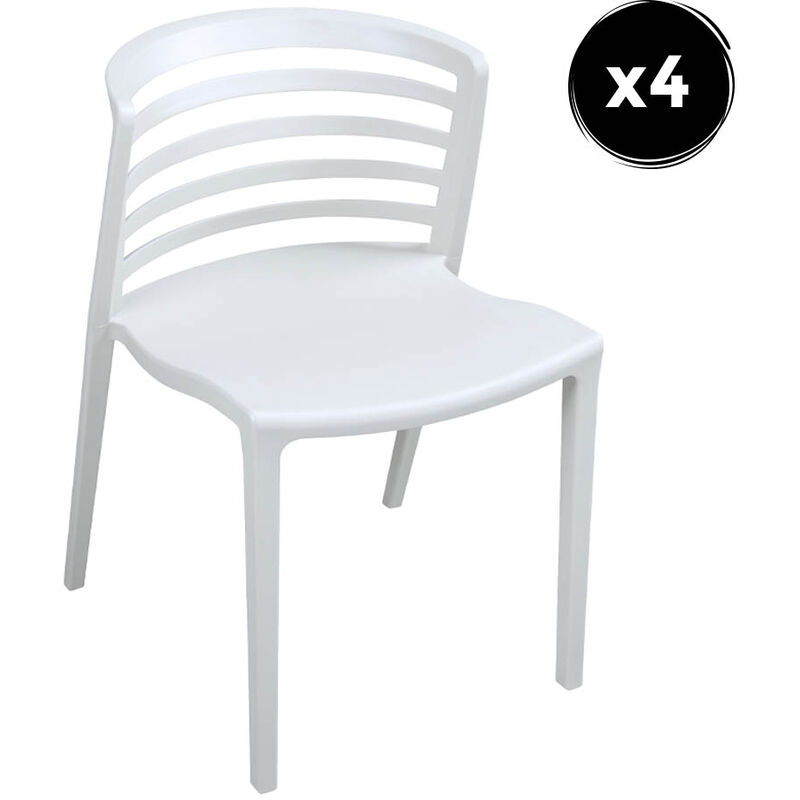 

Silla Comedor Pack de 4 Sillas de Comedor Zulu Diseño Moderno 76x43x48 cm Blanco