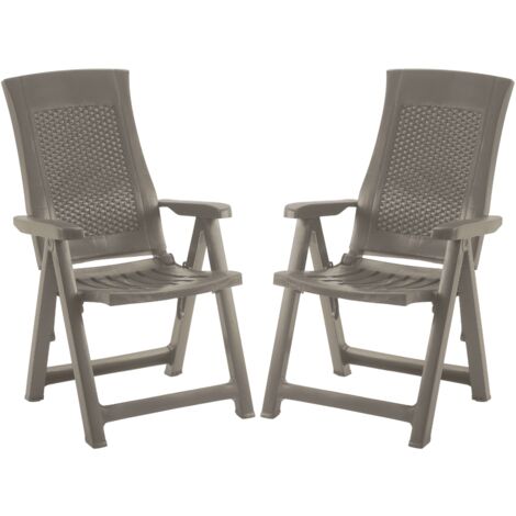 Pack 4 Sillones Plegables Muebles de Exterior Gold Estilo Práctico en Color Marrón 59x108x62 cm