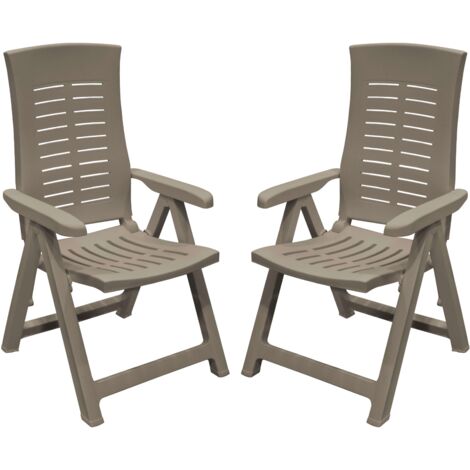 Pack 4 Sillones Plegables Muebles de Exterior Silver Estilo Práctico en Color Marrón 59x108x62 cm