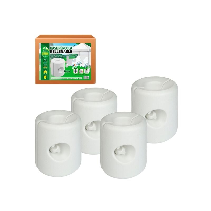 

Pack 4 soportes blancos para carpas 25x25x25 cm aktive garden