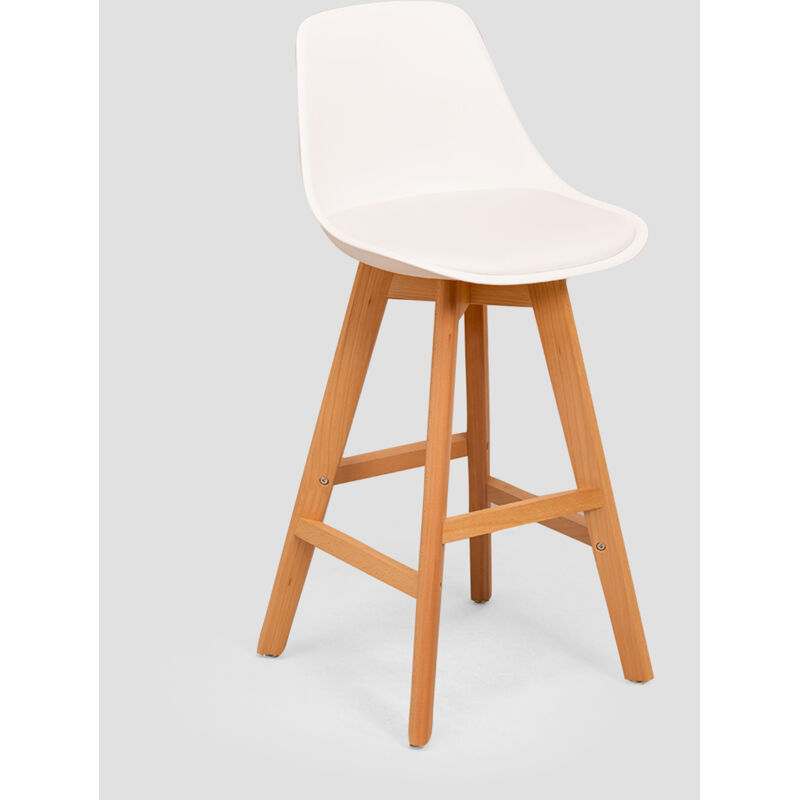 Sklum - Lot de 4 tabourets hauts Nordic Edition Blanc ↑65 cm