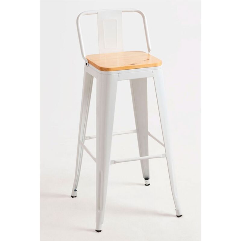 

Packs Taburetes Altos - Pack 4 Taburetes Torix Respaldo Madera Natural - Blanco