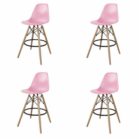 PACK 4 TABURETES TOWER WOOD ROSAS