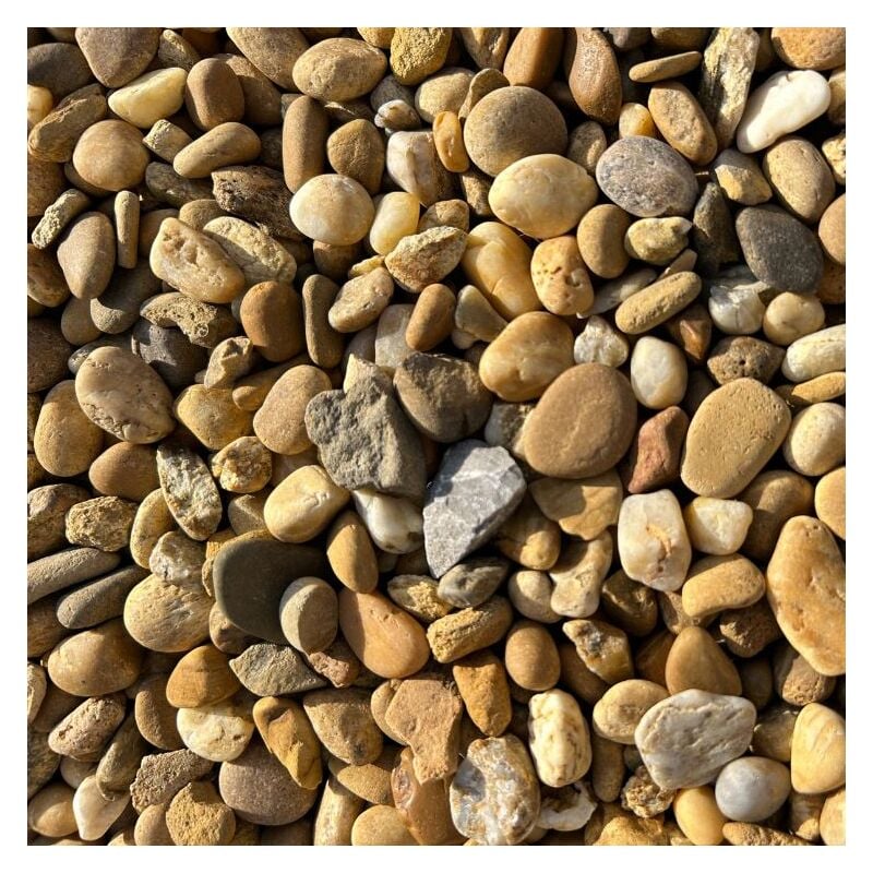 Pack 4 X Big Bag de 0,9m³ (+/- 5,2T ≃ 75M²) Galet ou Gravier Roulé Jaune Caramel Ø 8/16 mm - Livraison PREMIUM