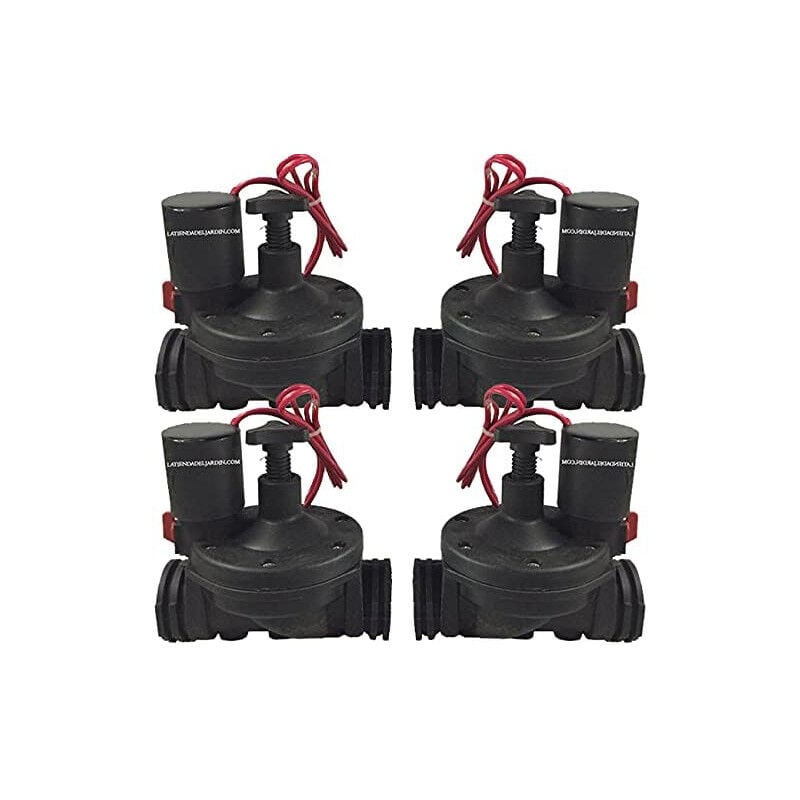 Lot de 4 Électrovanne d'arrosage Suinga 1'' 24V avec régulateur de flux Fonctionne avec les programmateurs d'irrigation électri