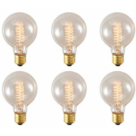 Pack 40W Edison Incandescent Bulbs Medium Base E27 Dimmable Bathroom Light Bulbs