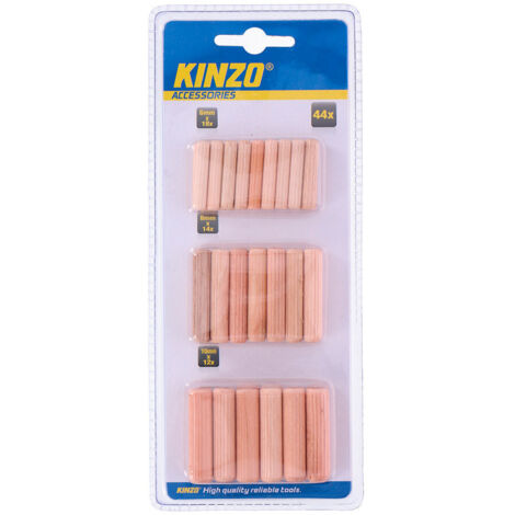 Pack 44 Pinces en Bois 1,8x0,6cm, 1,4x0,8cm, 1,2x1cm Kinzo