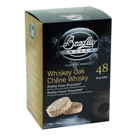 Pack 48 Bisquettes de fumage Bradley Smoker - Chêne Whisky