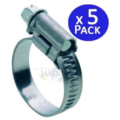 Pack 5 Abrazaderas Fijación Metálica 80-100mm para Instalaciones de Riego