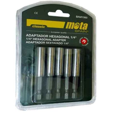 PACK 5 ADAPTADORES HEXAGONAL MAGNETICO 1-4 10x60 5P. BAM1060 MOTA