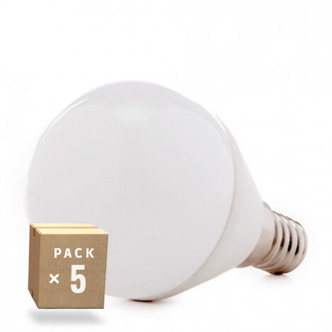 Pack 5 Ampoules LED E14 5W 500Lm 6000ºK 40.000H [HO-P45-E14-5W-RC-CW-PK5-AP]