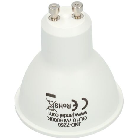 pack 5 Bombilla led GU10 7W 6000K frio 50 mm