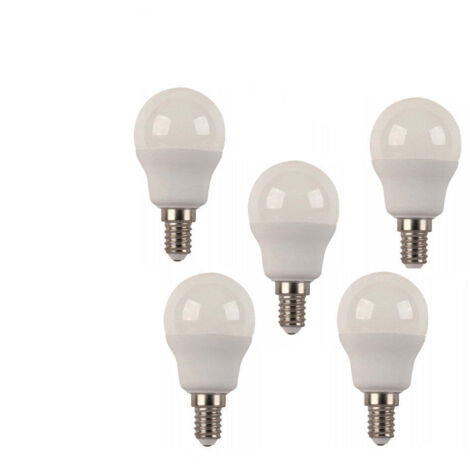 Pack 5 Bombillas Esféricas Led E14 6W 3000k, 4000k, 6500k.