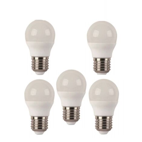 Pack 5 Bombillas Esféricas Led E27 6W 3000k, 4000k, 6500k.