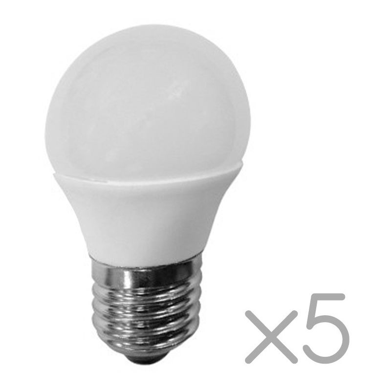 

Pack 5 Bombillas LED E27 Esféricas 6W (luz neutra)