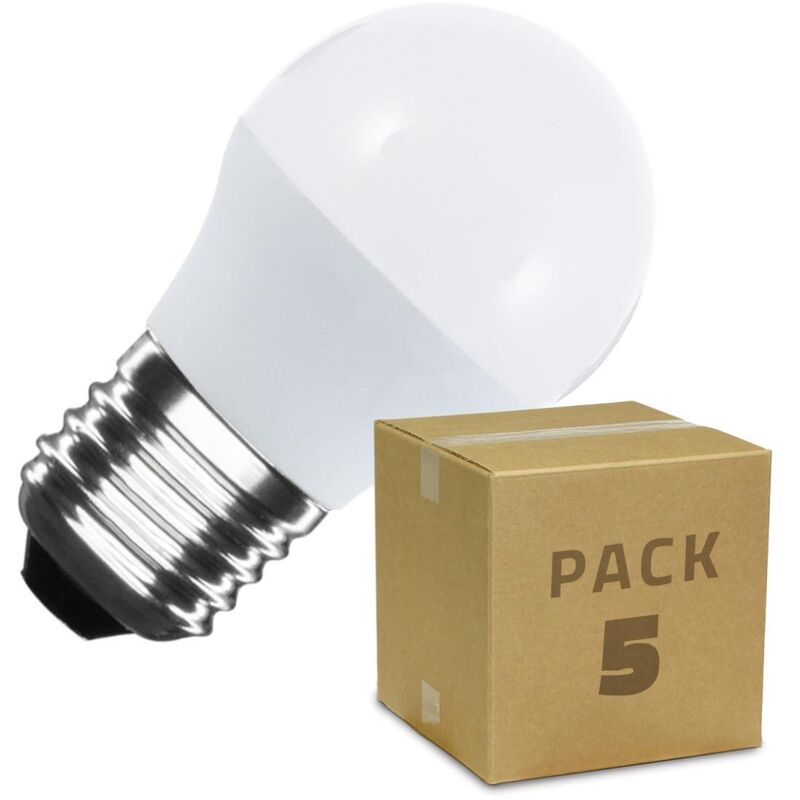 

Pack Bombillas LED E27 Casquillo Gordo G45 5W (5 un) Blanco Frío 6000K - 6500K . - Blanco Frío 6000K - 6500K