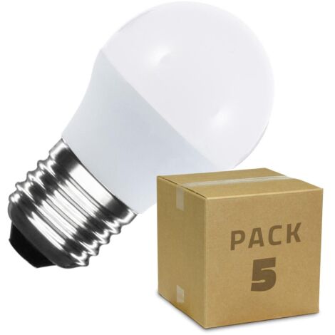 Pack Bombillas LED E27 Casquillo Gordo G45 5W (5 un) Blanco Frío 6000K - 6500K