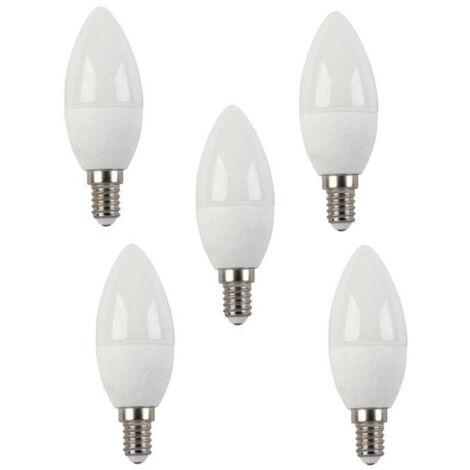 Pack 5 Bombillas Vela Led E14 6W  3000K / 4000K / 6500K