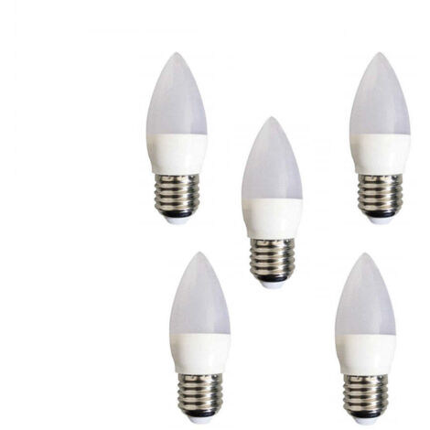 Pack 5 Bombillas Vela Led E27 6W  3000K / 4000K / 6500K