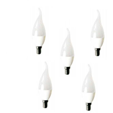 Pack 5 Bombillas Vela Led Eco Punta Torcida E14 6W