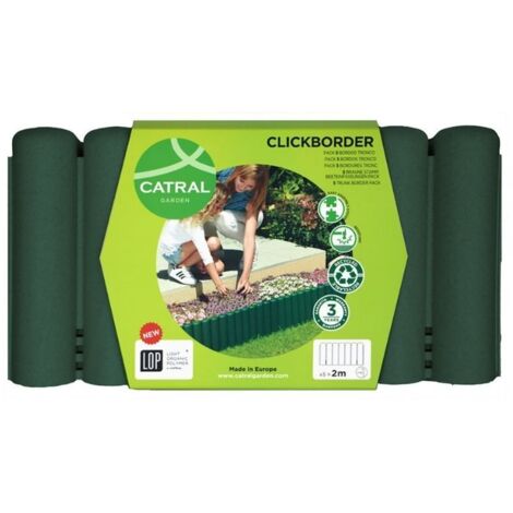 PACK 5 BORDOS TRONCO CLICKBORDER LOP 40X20CM VERDE NORTENE