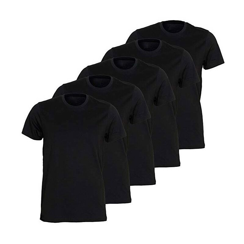 

Pack 5 Camisetas Algodón Negro Xxxl