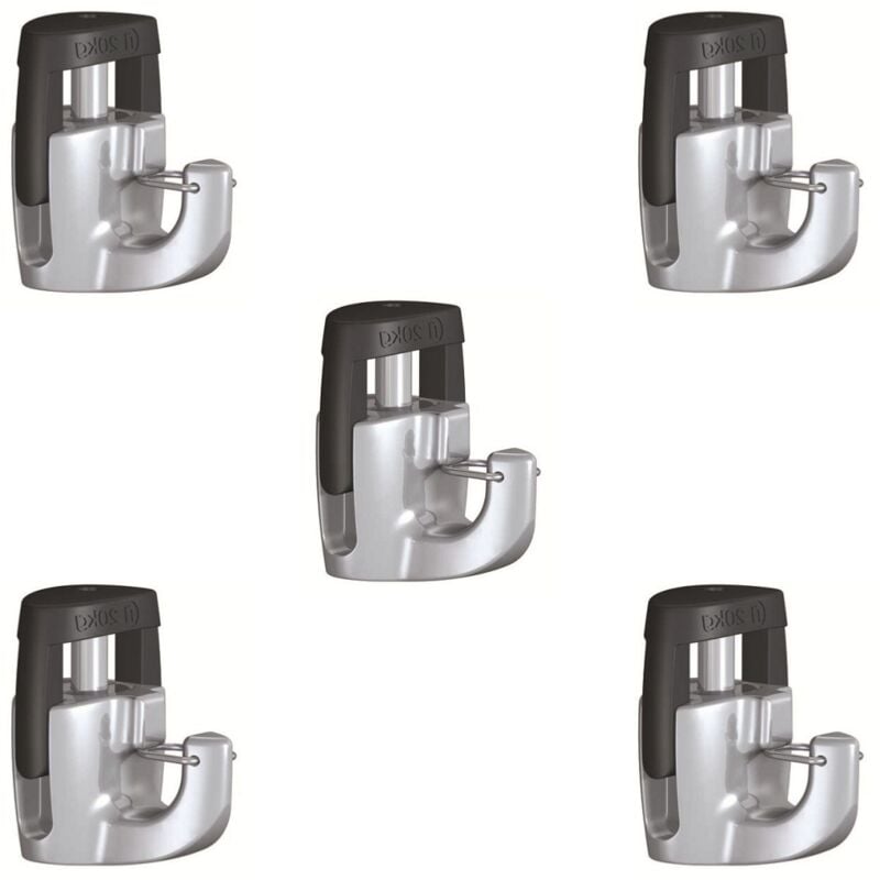 Pack de 5 crochets autobloquants H100 de sécurité - 20kg - 2 mm - Accessoire Cimaise Newly