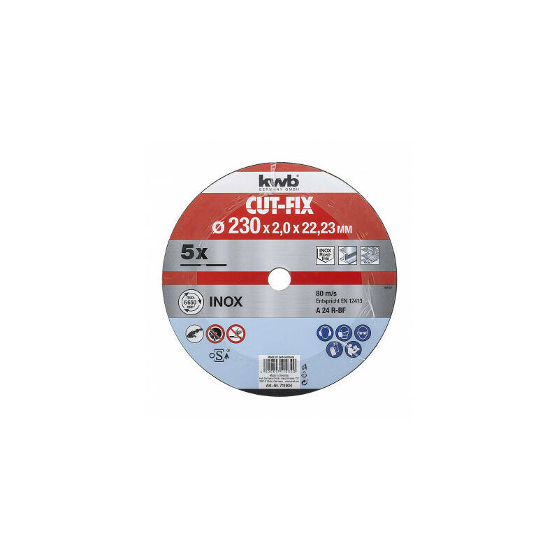 

Pack 5 Discos extrafinos CUT FIX metal 230X2mm - KWB